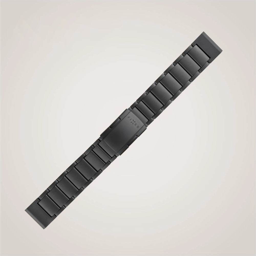 Armband Fixed Titanium Strap für Garmin Fenix 8 (47 mm) / E / 7 Pro / 7 / 6 Pro / 6, QuickFit 22 mm, Schwarz