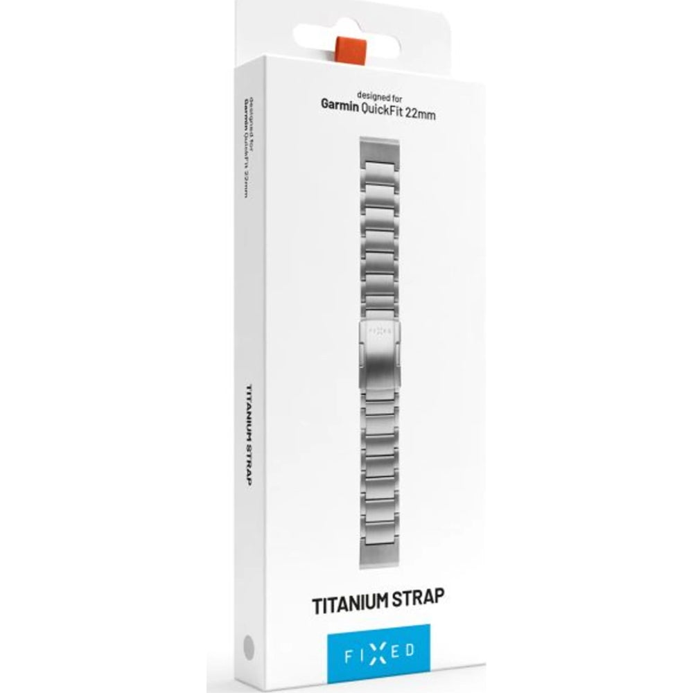 Armband Fixed Titanium Strap für Garmin Fenix 8 (47 mm) / E / 7 Pro / 7 / 6 Pro / 6, QuickFit 22 mm, Grau