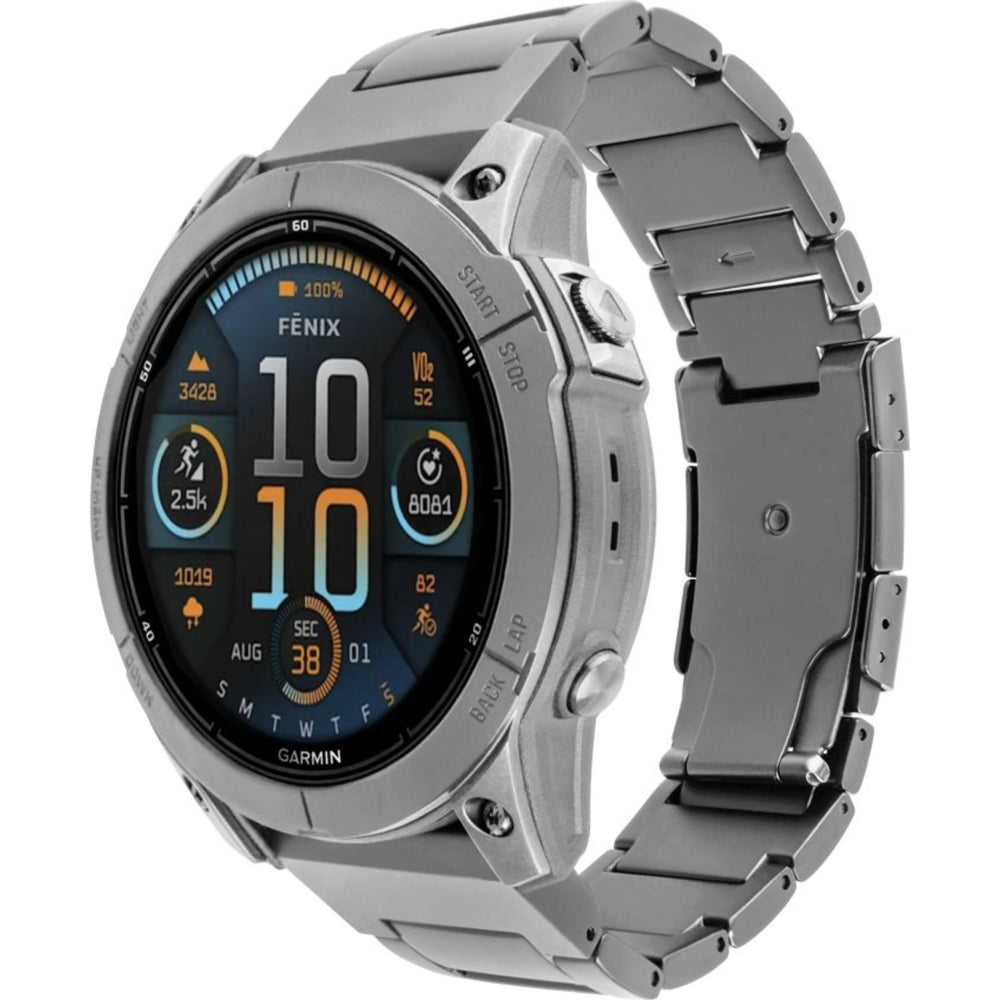 Armband Fixed Titanium Strap für Garmin Fenix 8 (47 mm) / E / 7 Pro / 7 / 6 Pro / 6, QuickFit 22 mm, Grau