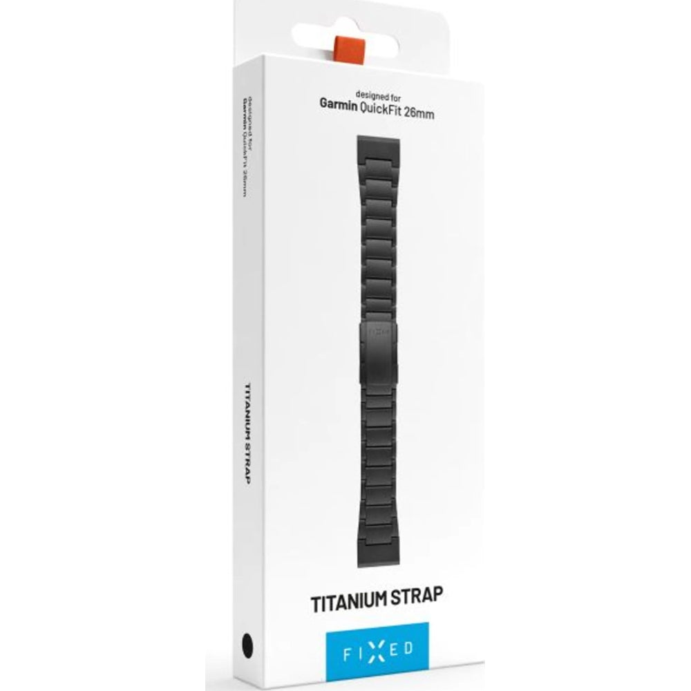 Armband Fixed Titanium Strap für Garmin Fenix 8 (51 mm) / 7X Pro / 7X / 6X Pro, QuickFit 26 mm, Schwarz