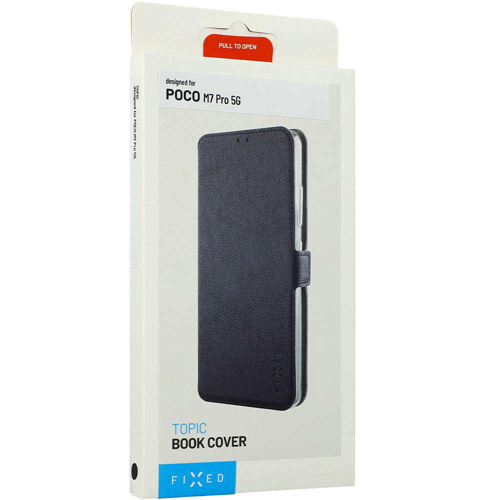 Handyhülle mit Klappe für Xiaomi POCO M7 Pro 5G, Fixed Topic, Schwarz