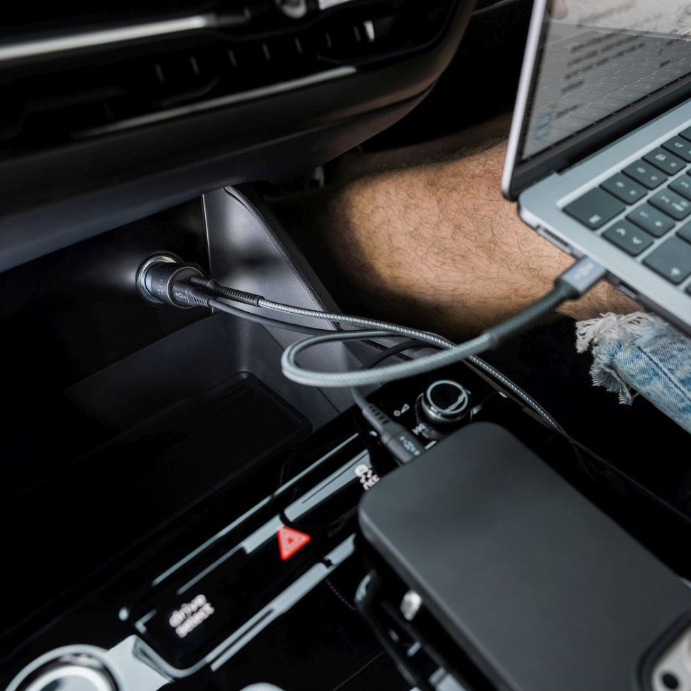 Autoladegerät 65W mit 2x USB-C PD 3.0, Fixed Car Charger, Schwarz