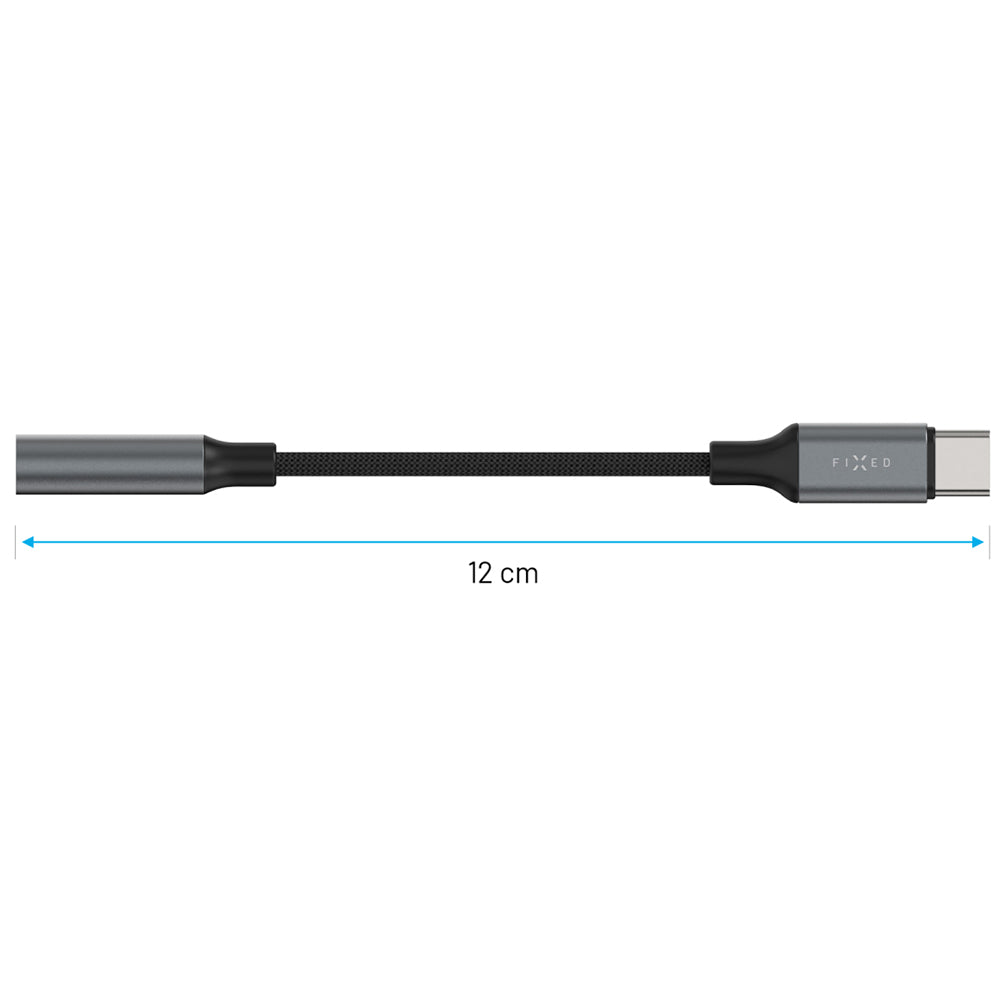 Adapter Audio USB-C (Stecker) auf 3.5 mm Klinke (Buchse), Fixed Link, Dunkelgrau