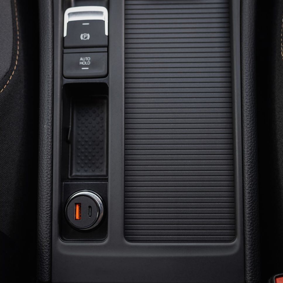 Autoladegerät mit USB-C PD und USB-A, 20W, Fixed Car Charger, Schwarz