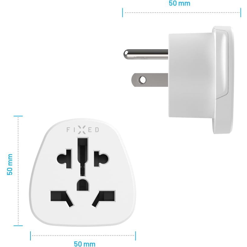 Adapter / Reisestecker Fixed World to US, Adapter Europa auf USA, Japan, 3750W, Weiß