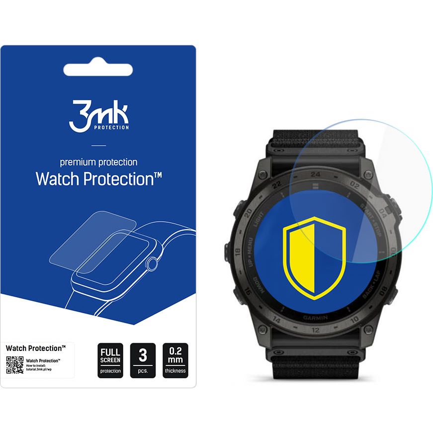 Hybridglas für Garmin Tactix 7 AMOLED Edition 3mk Watch Protection, 3 Stück