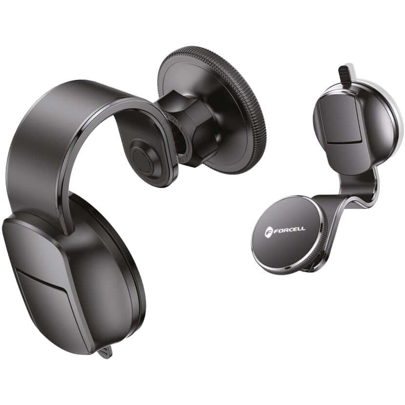 Autohalterung für Windschutzscheibe und Armaturenbrett, Magnetische für MagSafe, Forcell F-Grip MagFlex, Schwarz