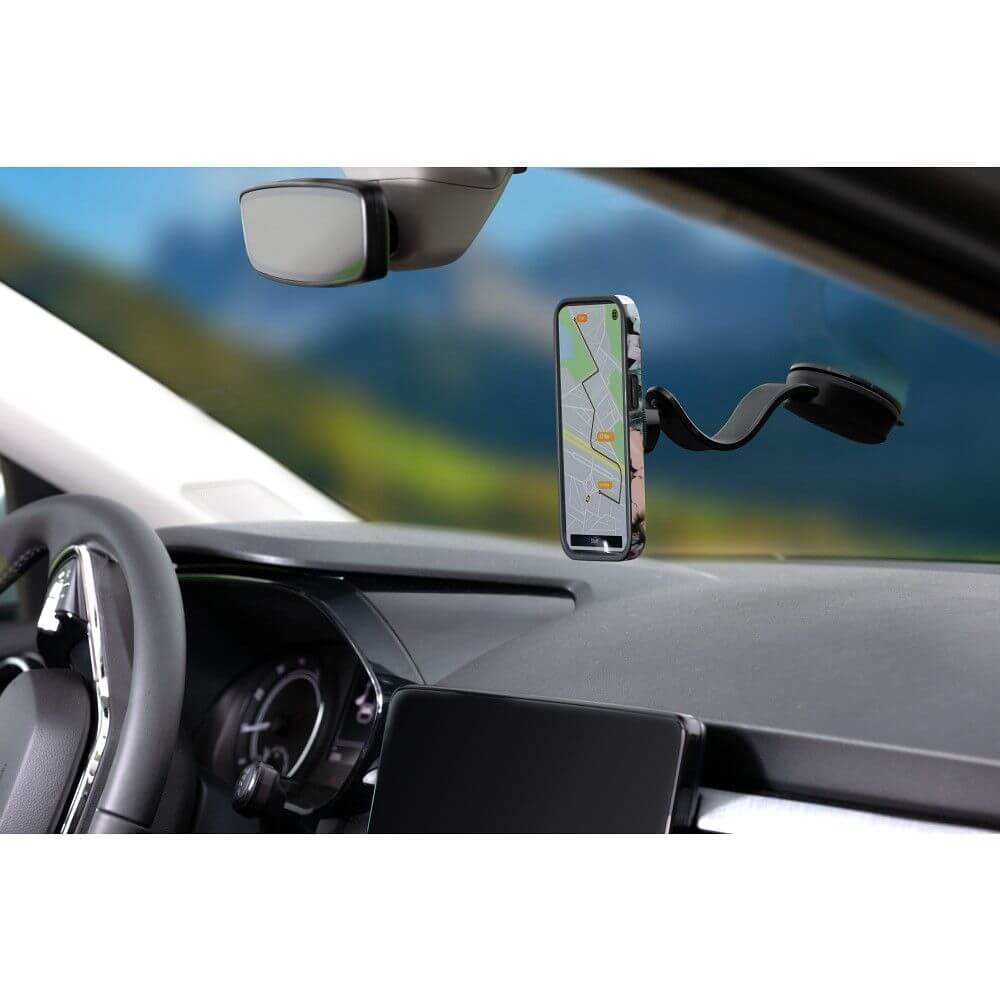 Autohalterung für Windschutzscheibe und Armaturenbrett, Magnetische für MagSafe, Forcell F-Grip MagFlex, Schwarz