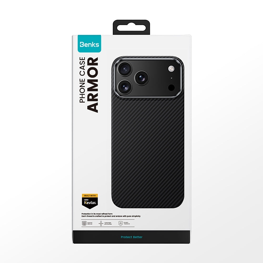 Handyhülle für iPhone 17 Pro, Benks Magnetic Armor Air 600D, Schwarz