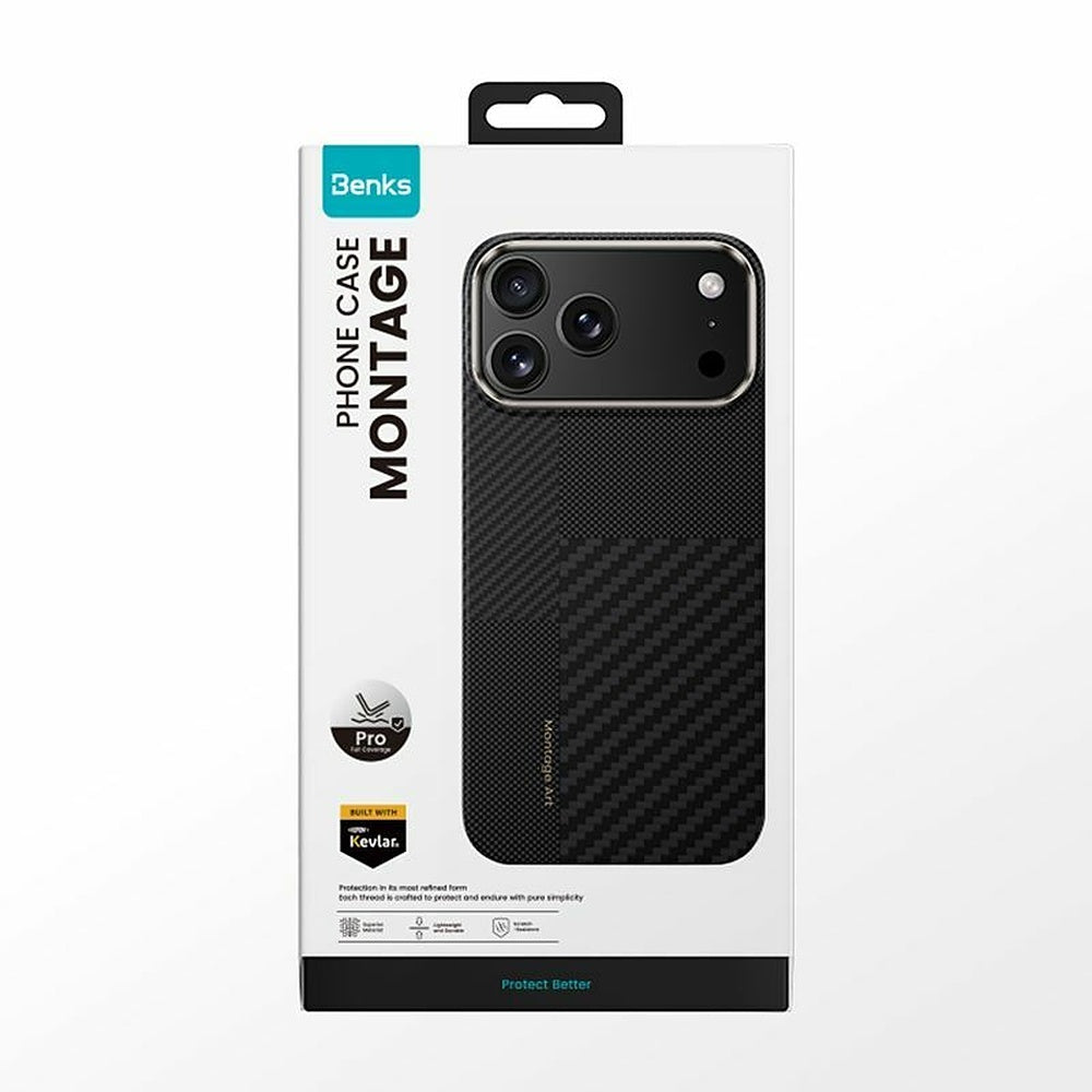 Handyhülle für iPhone 17 Pro, Benks Montage Armor Pro 600D+1500D, Schwarz