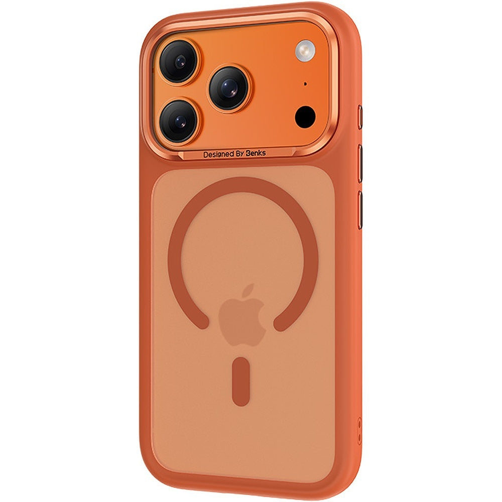 Handyhülle für iPhone 17 Pro, Benks Magnetic Mist Metal Frame, Orange