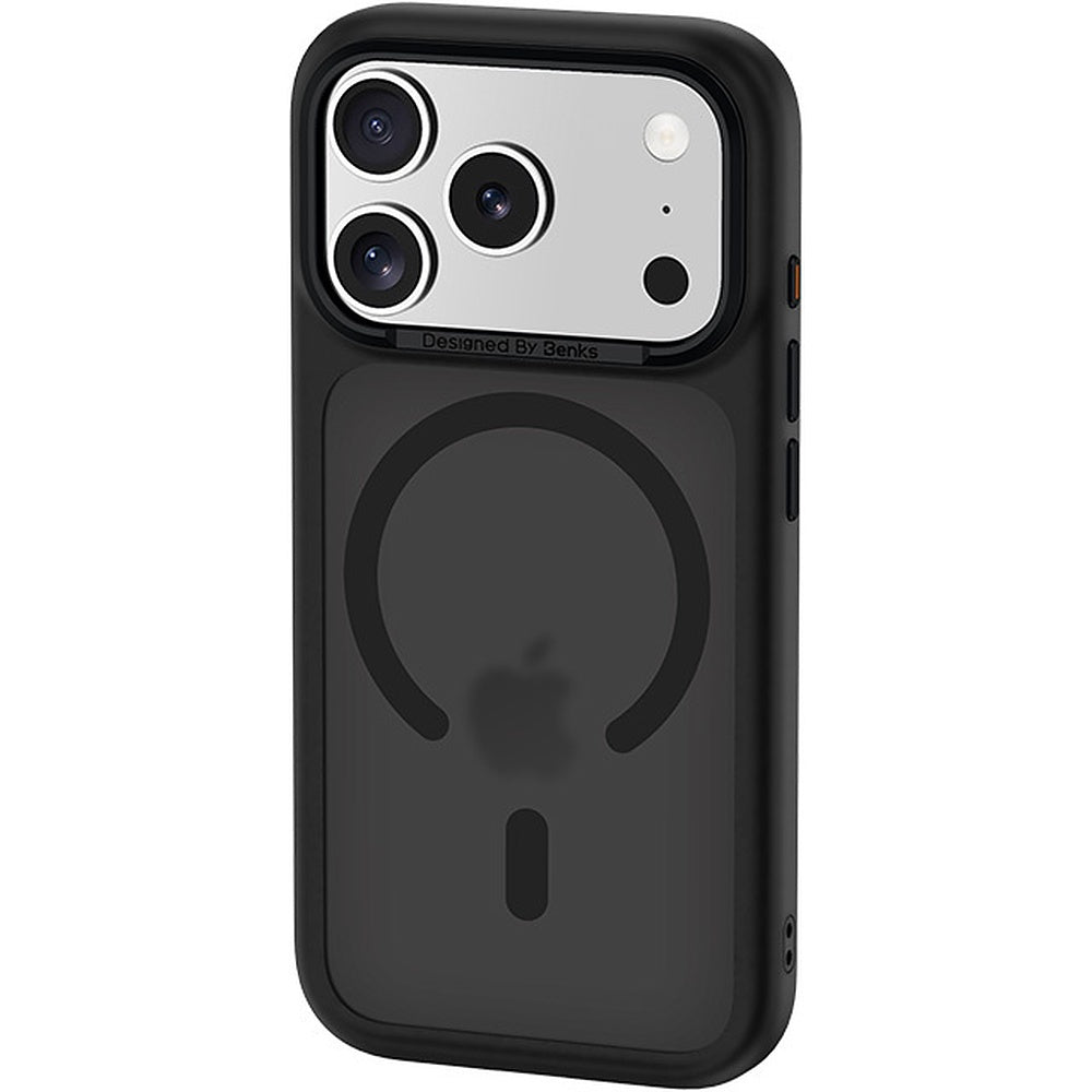 Handyhülle für iPhone 17 Pro, Benks Magnetic Mist Metal Frame, Schwarz