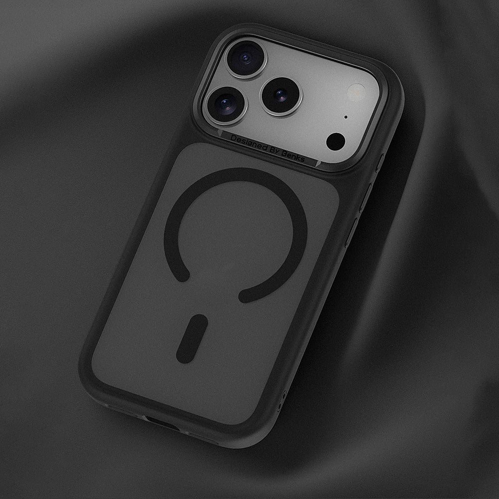 Handyhülle für iPhone 17 Pro, Benks Magnetic Mist Metal Frame, Grau