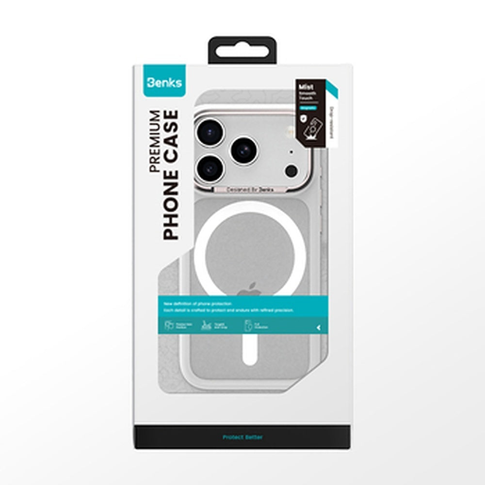 Handyhülle für iPhone 17 Pro, Benks Magnetic Mist Metal Frame, Grau