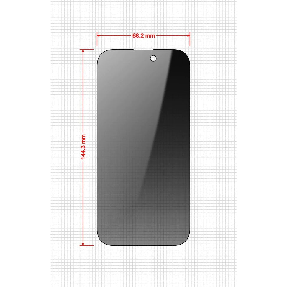 Hybrides Sichtschutzglas für iPhone 15, Grizz SecretGlass Easy mit Applikator, 2 Stück, Matt