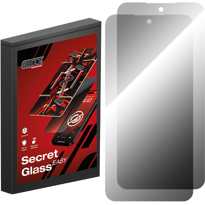 Hybrides Sichtschutzglas für Galaxy A35 5G, Grizz SecretGlass Easy mit Applikator, 2 Stück