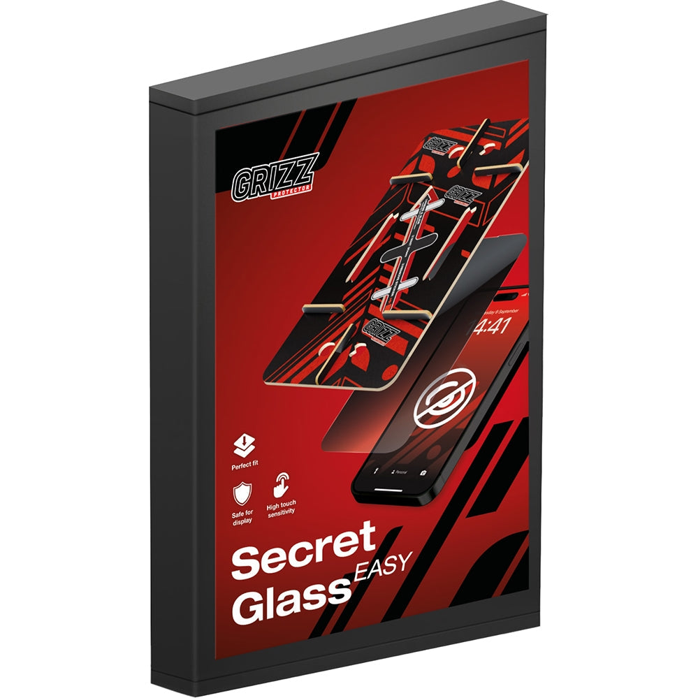 Hybrides Sichtschutzglas für iPhone 17 Pro Max, Grizz SecretGlass Easy mit Applikator, 2 Stück, Matt