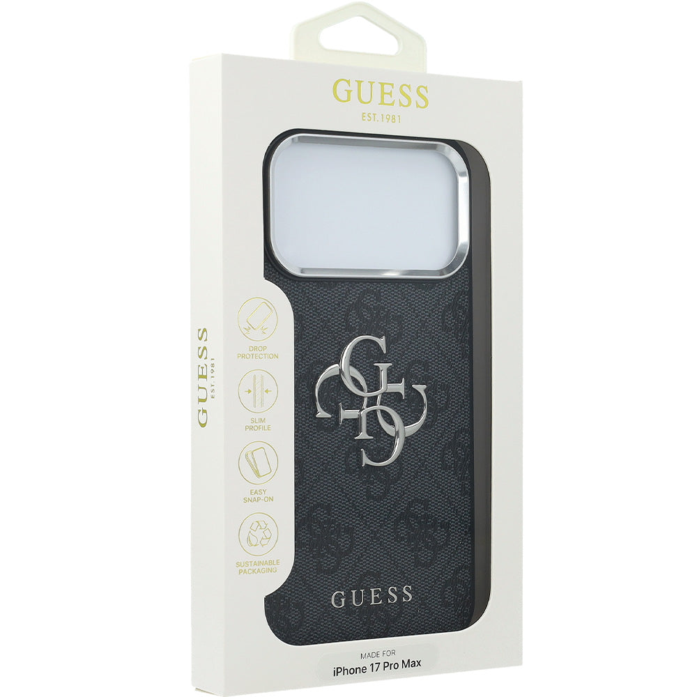 Handyhülle für iPhone 17 Pro Max, Guess Hardcase 4G Big 4G Classic Logo, Schwarz