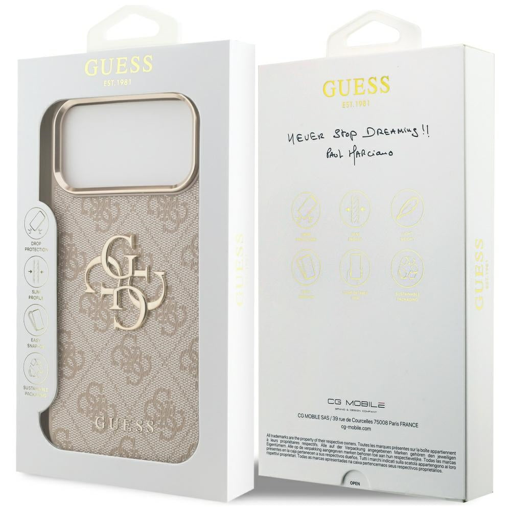 Handyhülle für iPhone 17 Pro Max, Guess Hardcase 4G Big 4G Classic Logo, Rosa