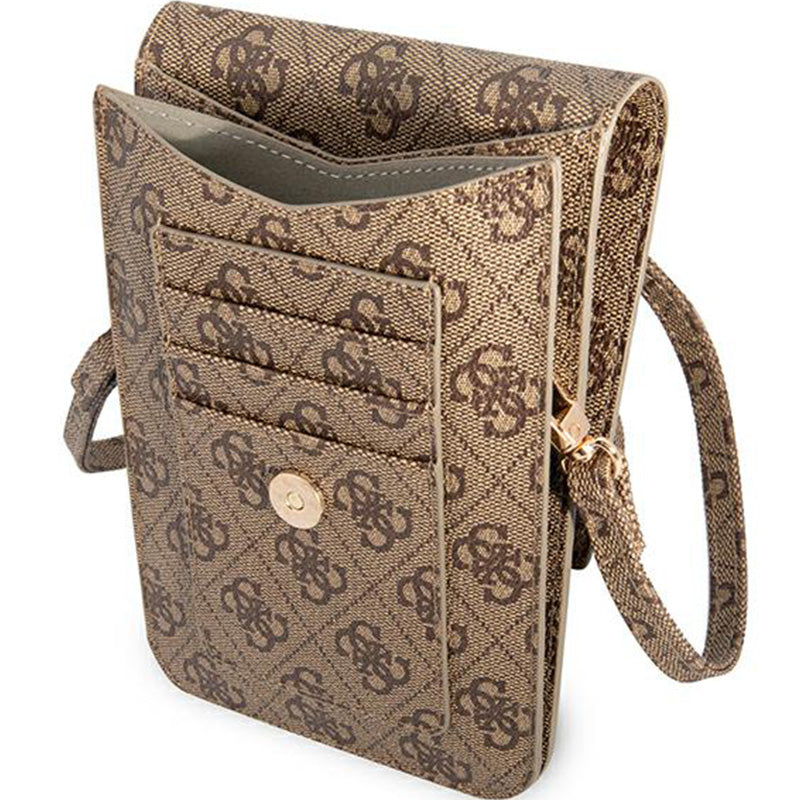Universaltasche / Schuber 100 x 160 mm, Guess 4G Big Metal Logo, Braun