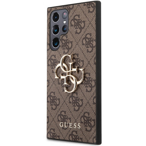 Schutzhülle Guess 4G Big Metal Logo für Galaxy S23 Ultra, Braun