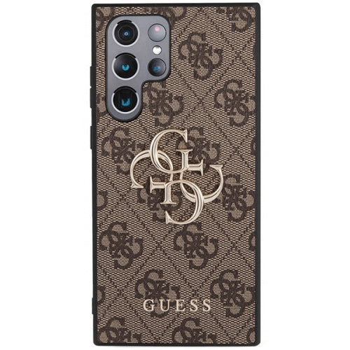 Schutzhülle Guess 4G Big Metal Logo für Galaxy S23 Ultra, Braun