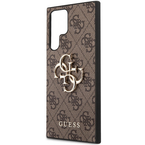 Schutzhülle Guess 4G Big Metal Logo für Galaxy S23 Ultra, Braun