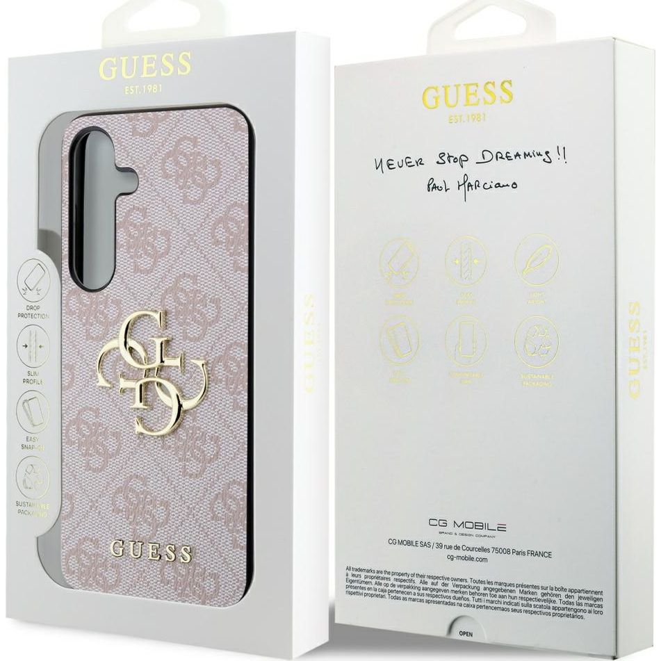 Schutzhülle für Galaxy S24, Guess 4G Big Metal Logo, Rosa