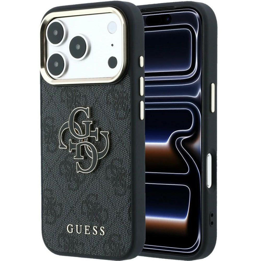 Handyhülle Guess 4G Big Resin Logo für iPhone 17 Pro / 18 Pro, Schwarz