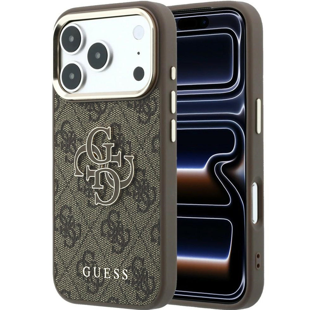 Handyhülle Guess 4G Big Resin Logo für iPhone 17 Pro / 18 Pro, Braun