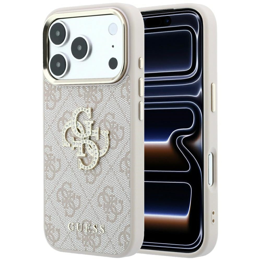 Handyhülle für iPhone 18 Pro Max / 17 Pro Max, Guess 4G Big Strass Logo 4G Classic Logo, Rosa