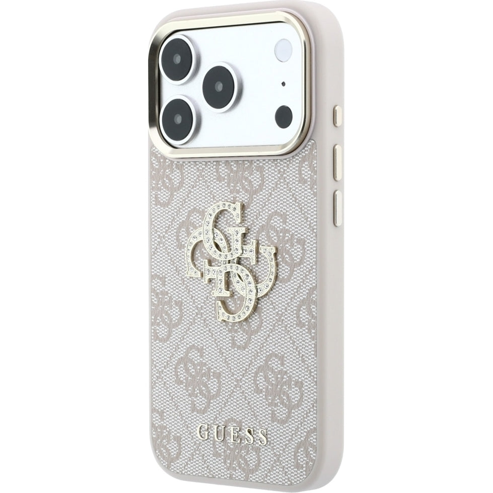 Handyhülle Guess 4G Big Strass Logo 4G Classic 4G Logo für iPhone 18 Pro / 17 Pro, Rosa
