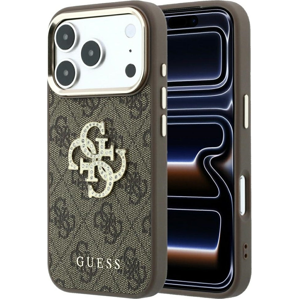 Handyhülle Guess 4G Big Strass Logo 4G Classic 4G Logo für iPhone 18 Pro Max / 17 Pro Max, Braun