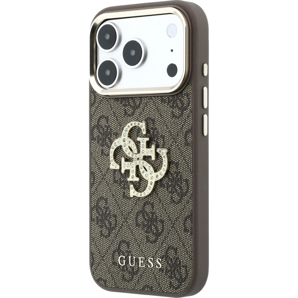 Handyhülle Guess 4G Big Strass Logo 4G Classic 4G Logo für iPhone 18 Pro Max / 17 Pro Max, Braun
