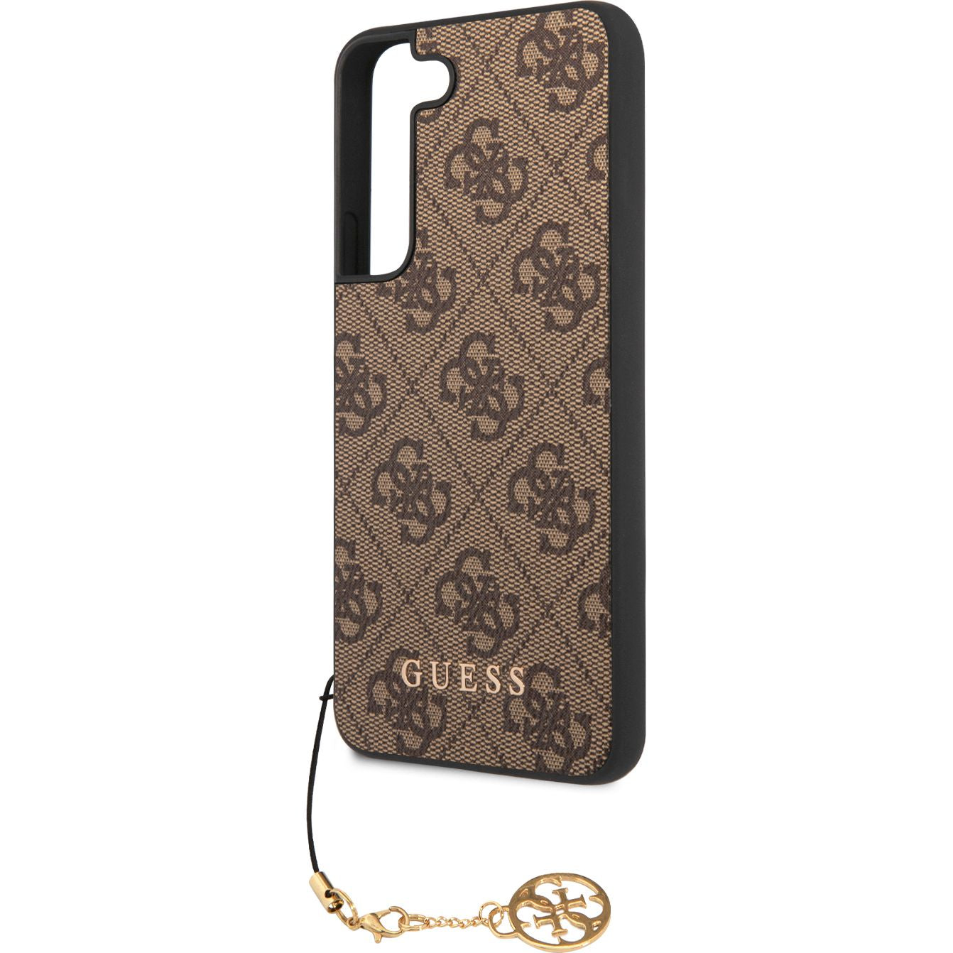 Schutzhülle für Galaxy S23, Guess 4G Charms Collection, Braun