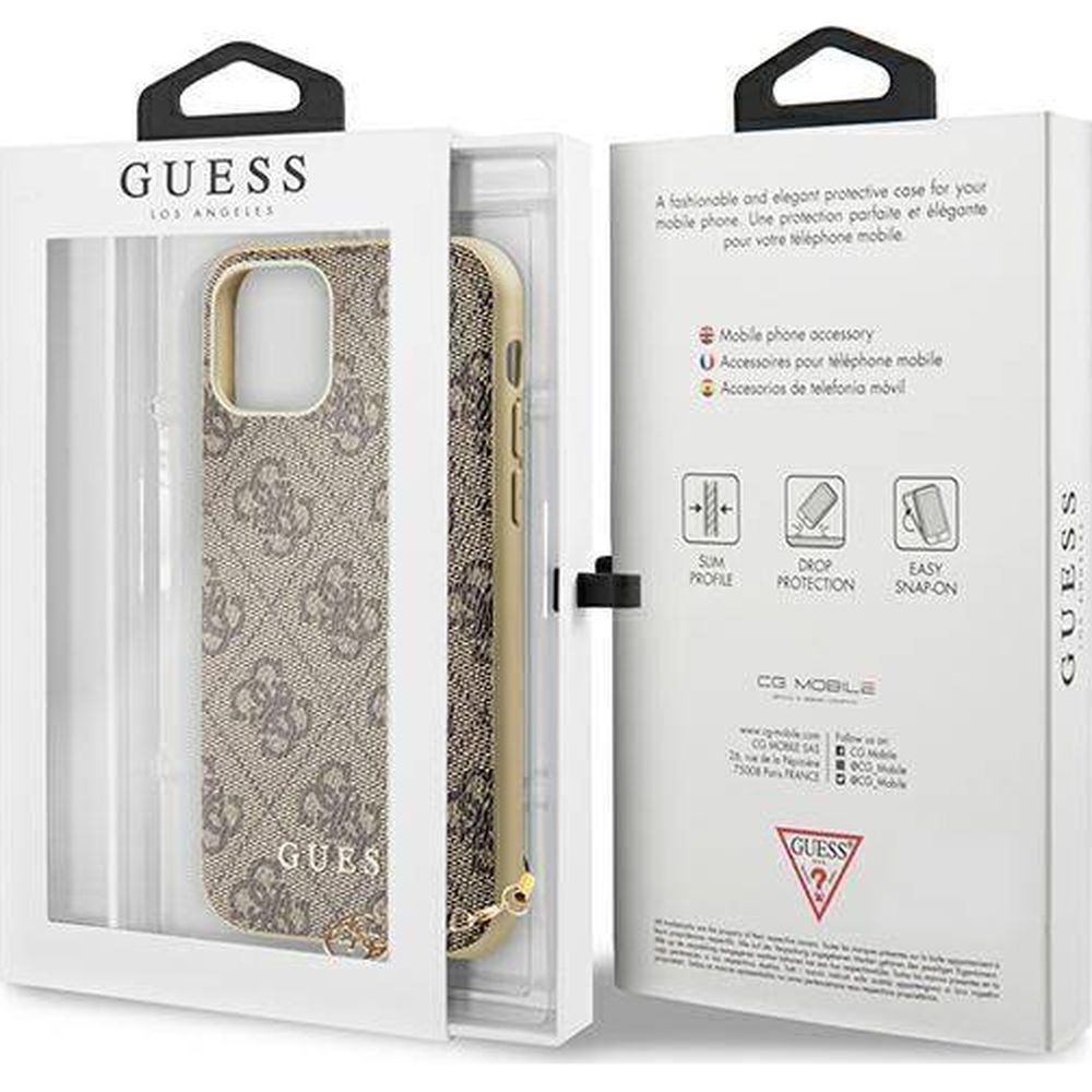 Schutzhülle Guess 4G Charms Collection für iPhone 11/ Xr, Braun