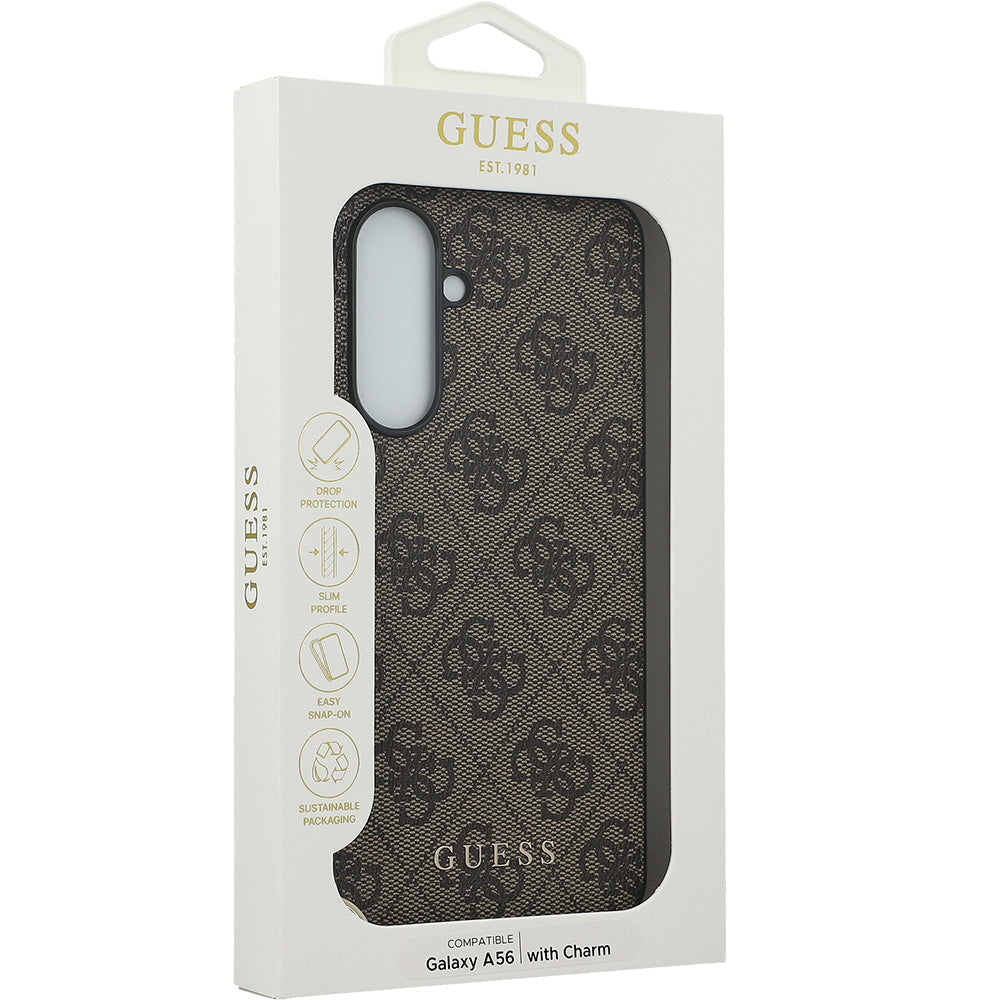 Handyhülle für Galaxy A56 5G, Guess 4G Charms Collection, Braun