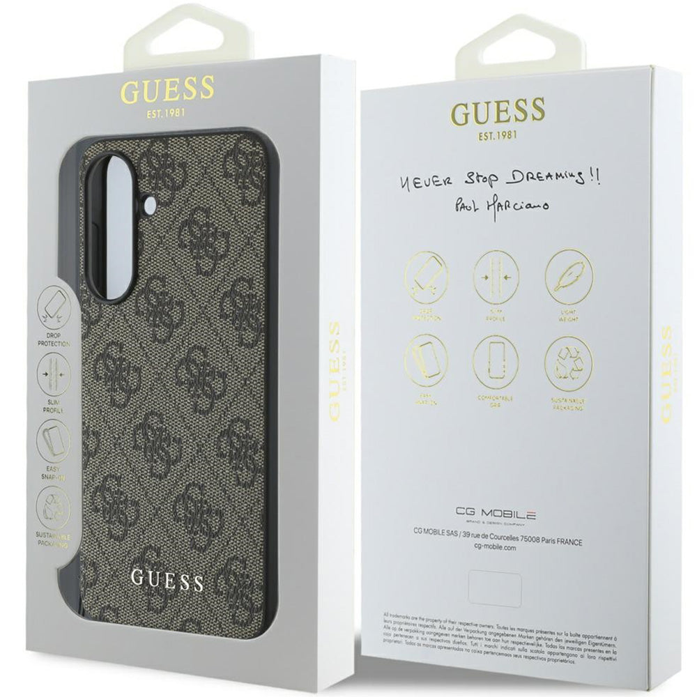 Handyhülle für Galaxy A56 5G, Guess 4G Charms Collection, Braun