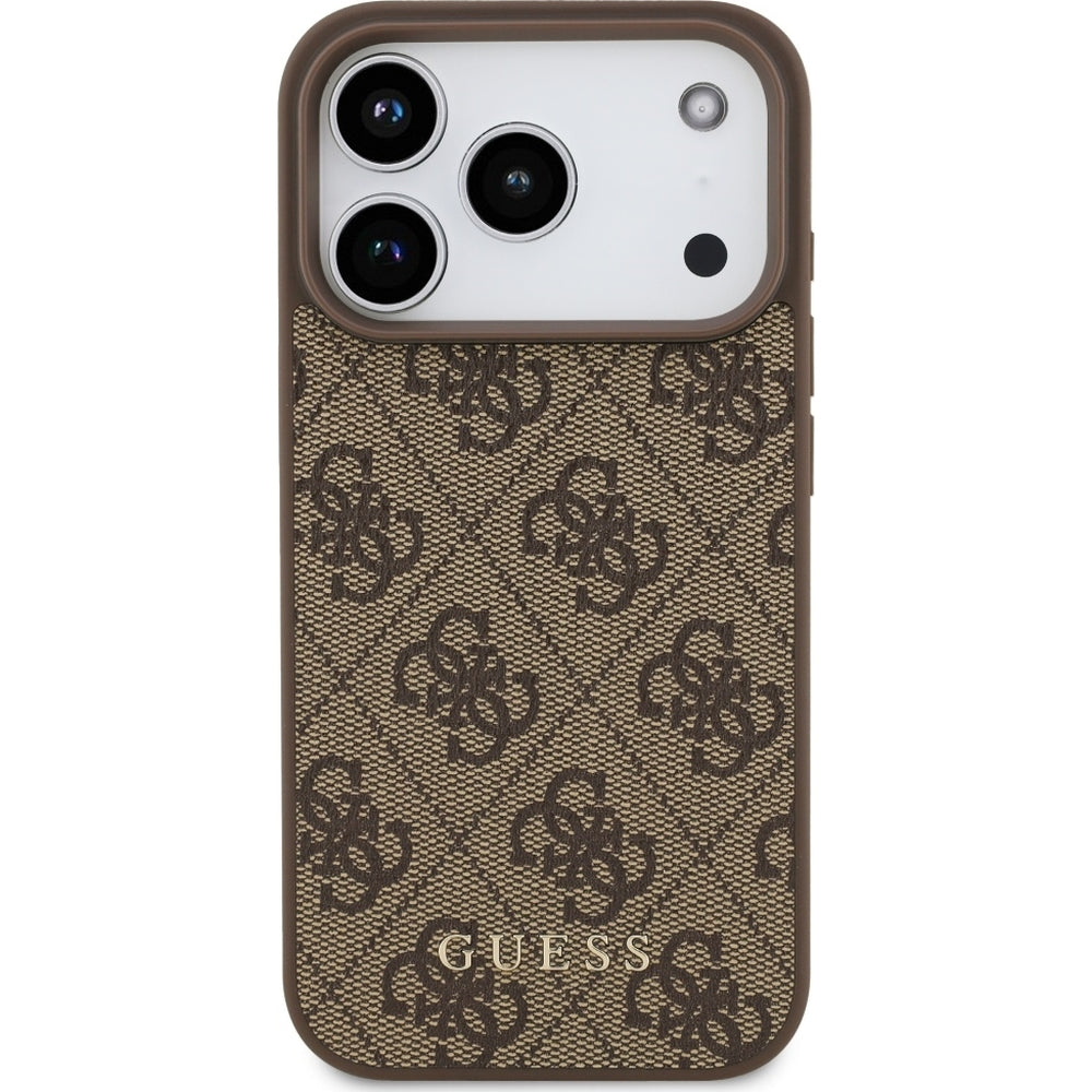Handyhülle für iPhone 17 Pro, Guess Hardcase 4G Classic, Braun