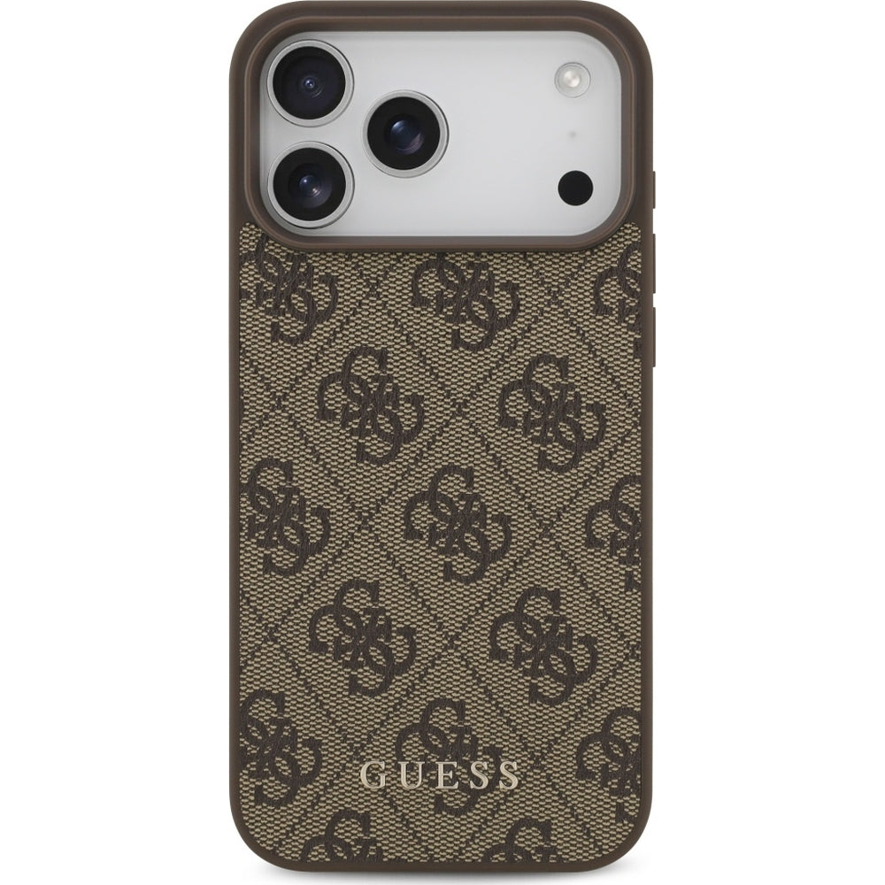Handyhülle für iPhone 17 Pro Max, Guess Hardcase 4G Classic, Braun