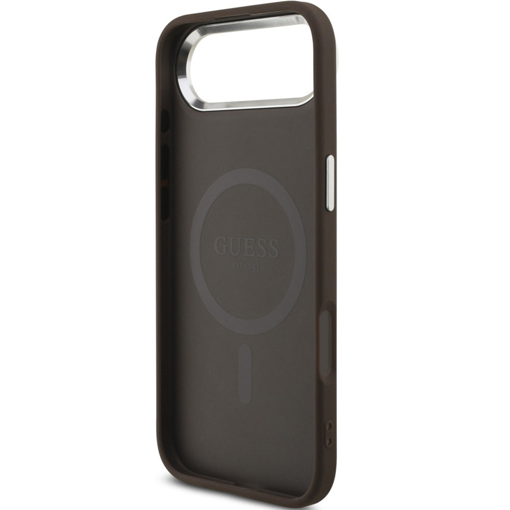 Handyhülle für iPhone Air, Guess Hardcase 4G Classic 4G Logo MagSafe, Braun