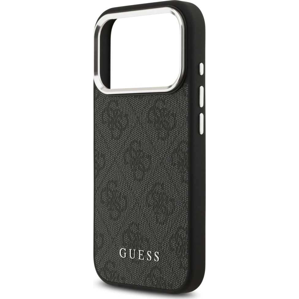 Handyhülle für iPhone 17 Pro, Guess Hardcase 4G Classic Logo MagSafe, Schwarz
