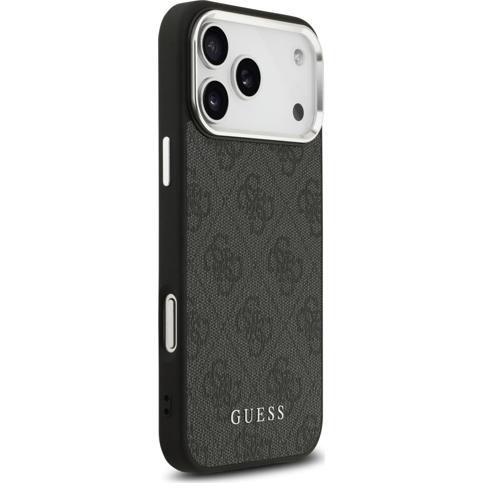 Handyhülle für iPhone 17 Pro Max, Guess Hardcase 4G Classic Logo MagSafe, Schwarz