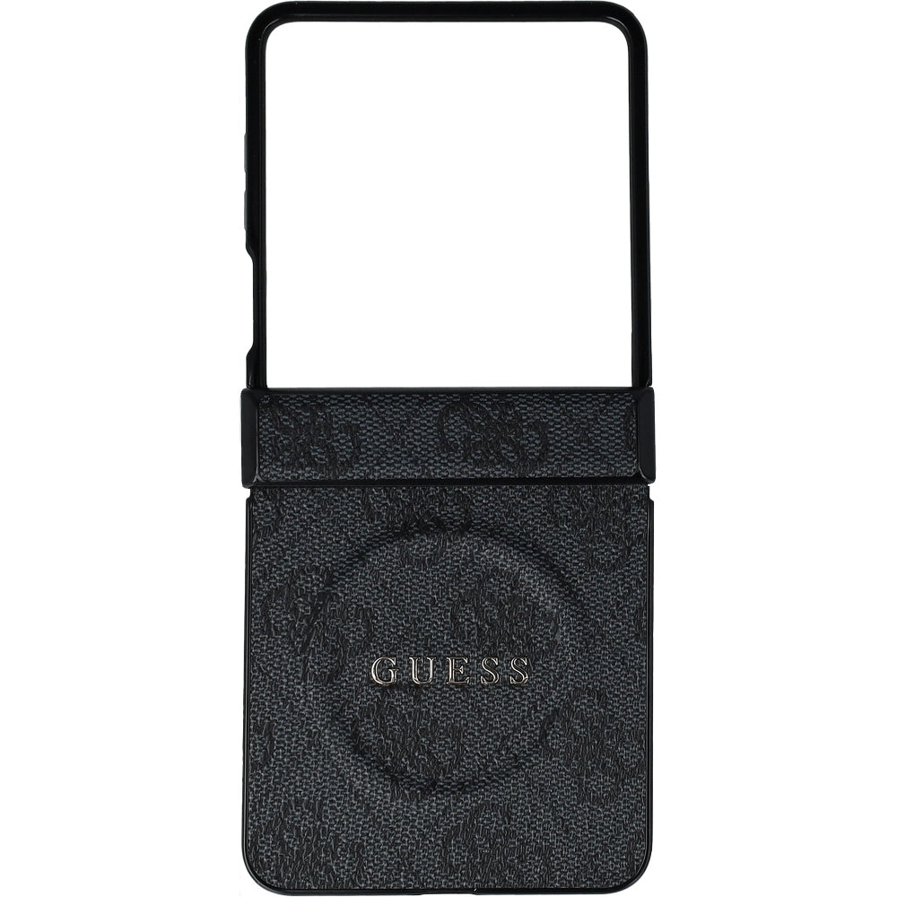 Handyhülle für Galaxy Z Flip7, Guess Hardcase 4G Ring Classic Logo mit MagSafe, Schwarz