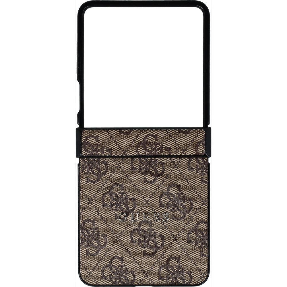 Handyhülle für Galaxy Z Flip7, Guess Hardcase 4G Ring Classic Logo mit MagSafe, Braun