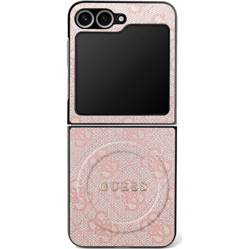 Handyhülle für Galaxy Z Flip7, Guess Hardcase 4G Ring Classic Logo mit MagSafe, Rosa