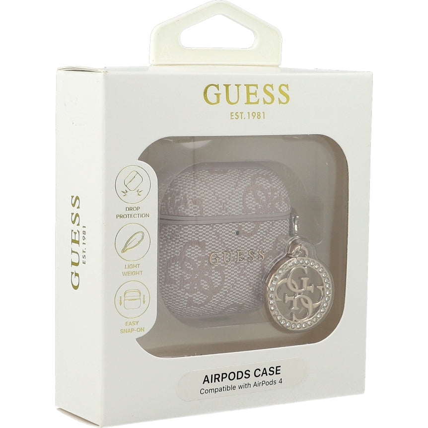 Schutzhülle Guess Strass 4G Charm Case für AirPods 4, Rosa