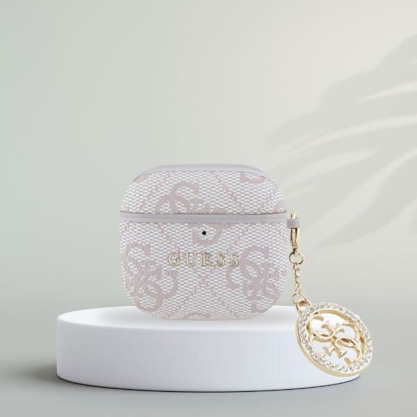 Schutzhülle Guess Strass 4G Charm Case für AirPods 4, Rosa