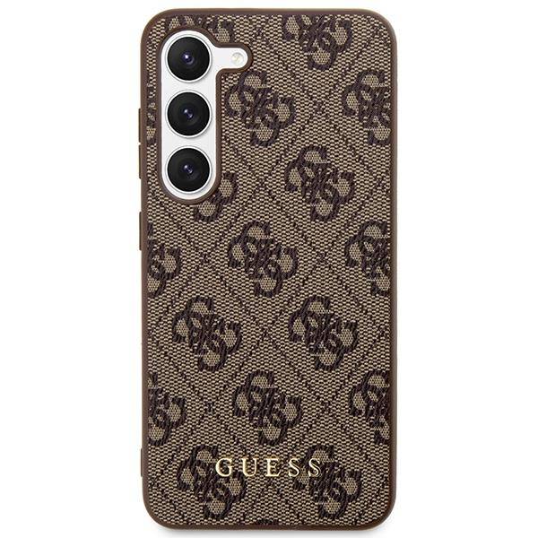 Schutzhülle Guess 4G Metal Gold Logo für Galaxy S23, Braun