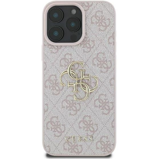 Handyhülle für iPhone 16 Pro Max, Guess Hardcase 4G Big Metal Logo, Rosa